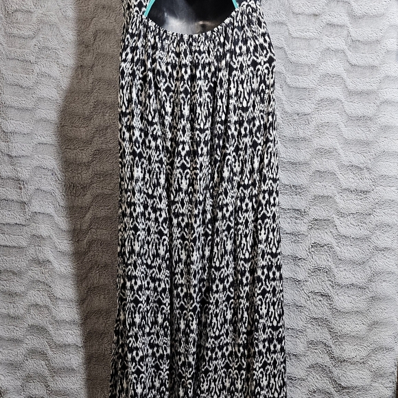 THML Turquoise Embroidered Tank Maxi Dress Boho Large - Picture 5 of 10